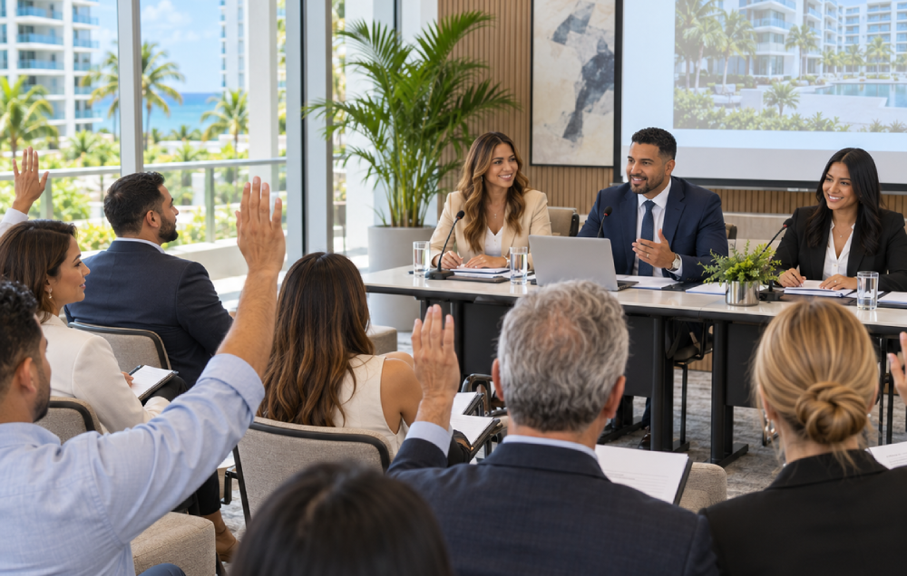Participación profesional en una asamblea de condominio en República Dominicana